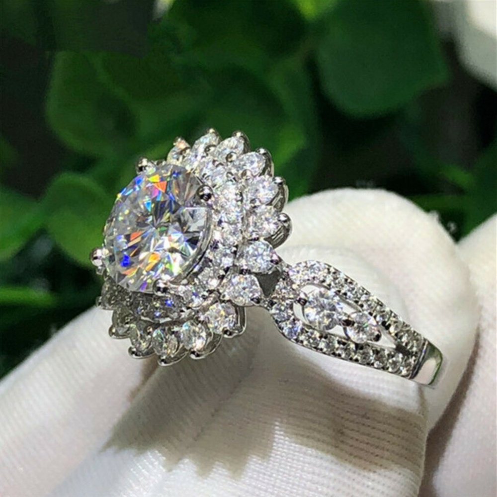 *New 925 Silver Sapphire Diamond Wedding Ring - Picture 4 of 5